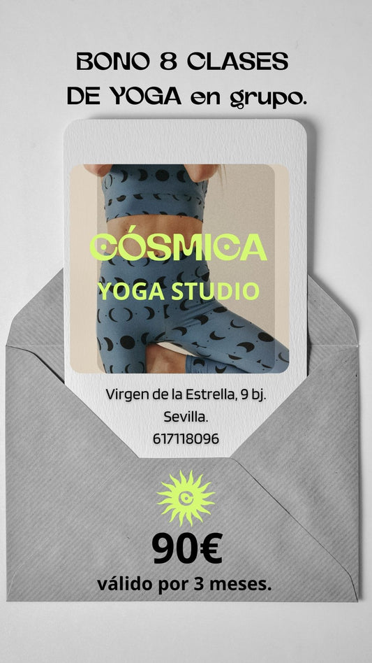 Tarjeta Regalo. Bono 8 Clases Yoga.
